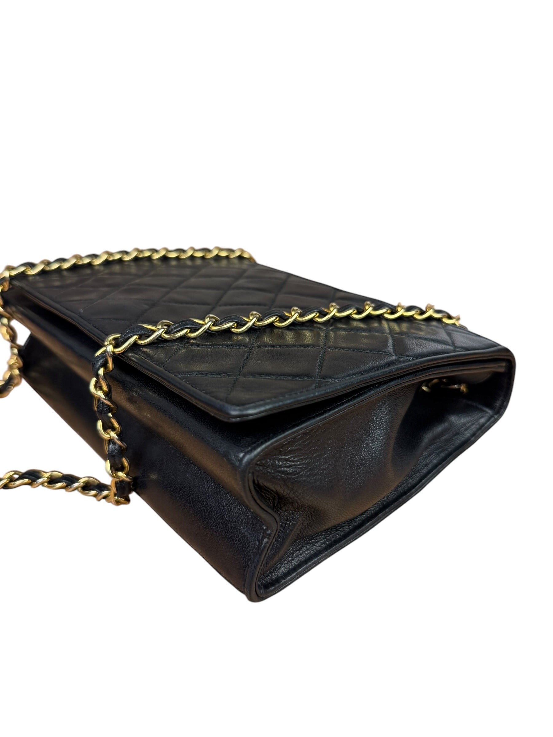 Chanel Black Diamond Stitch CC Timeless Chain Flap Bag '89-'91