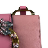 Miu Miu Pink Leather Madras Crystal Embellished Shoulder Bag