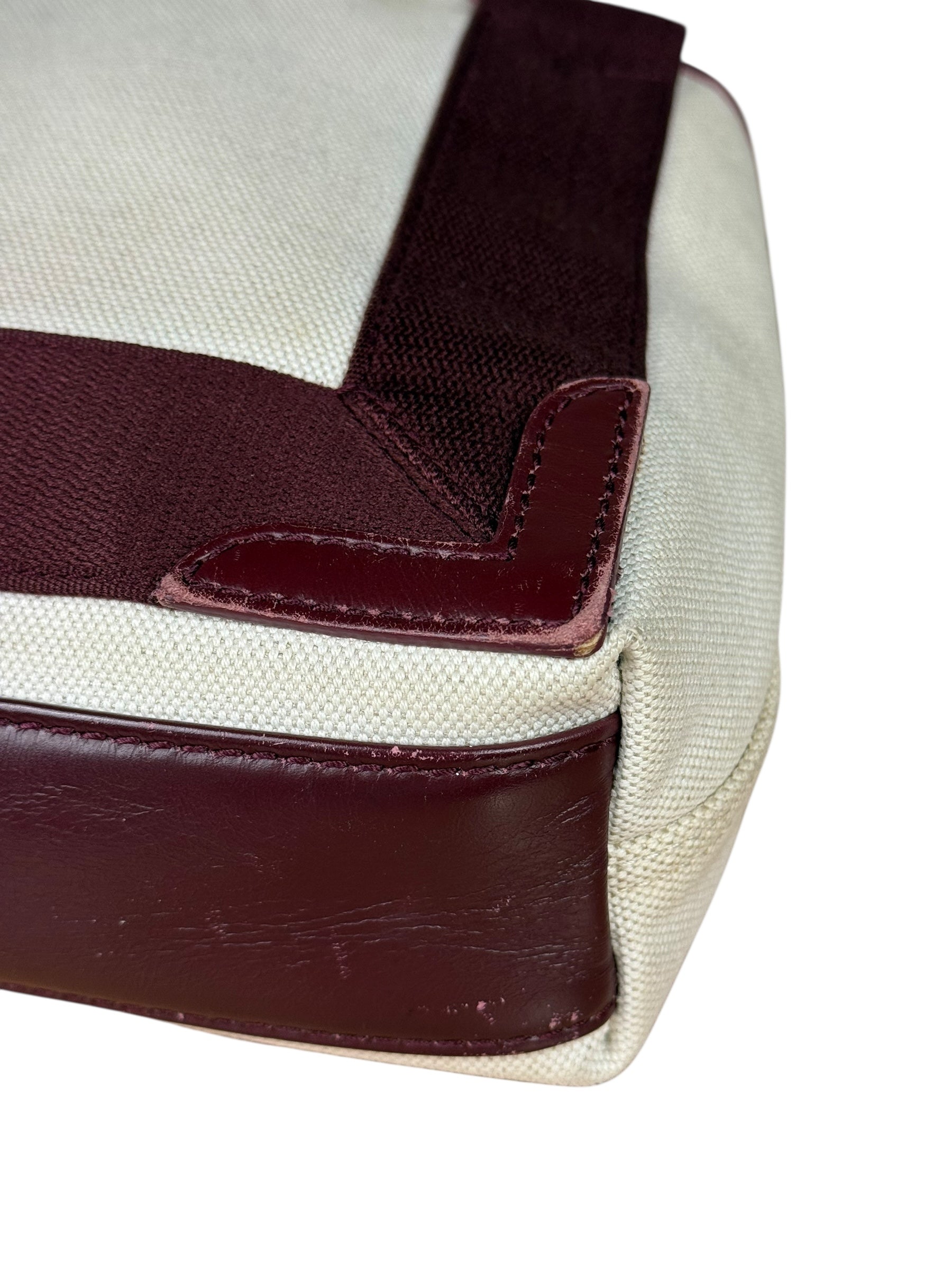 Balenciaga Canvas Maroon Cabas XS Tote Bag