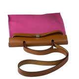 Hermes Pink/Brown Leather Trim Herbag Zip 31 Two-Way Bag
