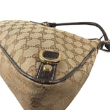 Gucci Brown Leather Trim Abbey D Ring Shoulder Bag