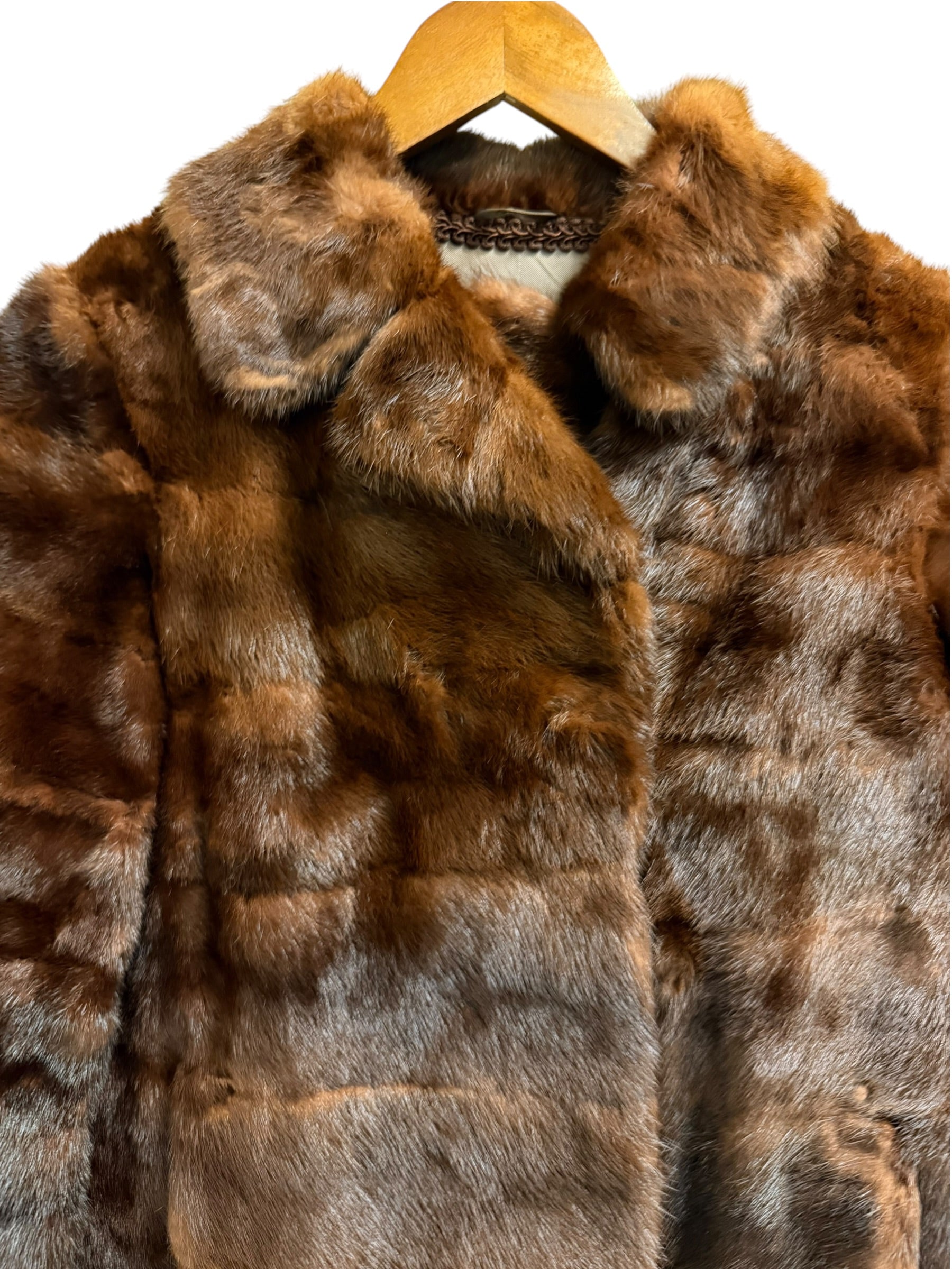 Vintage Chocolate Brown Mid Length Fur Coat
