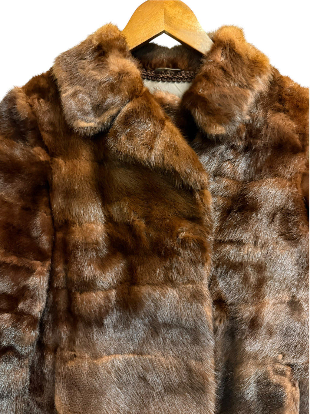 Vintage Chocolate Brown Mid Length Fur Coat