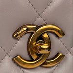 Chanel Light Lilac Calfskin Leather Quilted Flap Chain Bag