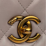 Chanel Light Lilac Calfskin Leather Quilted Flap Chain Bag