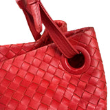 Bottega Veneta Red Leather Intrecciato Garda Woven Hobo Bag