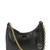 Prada Black Saffiano Leather Re-Edition Two-Way Bag