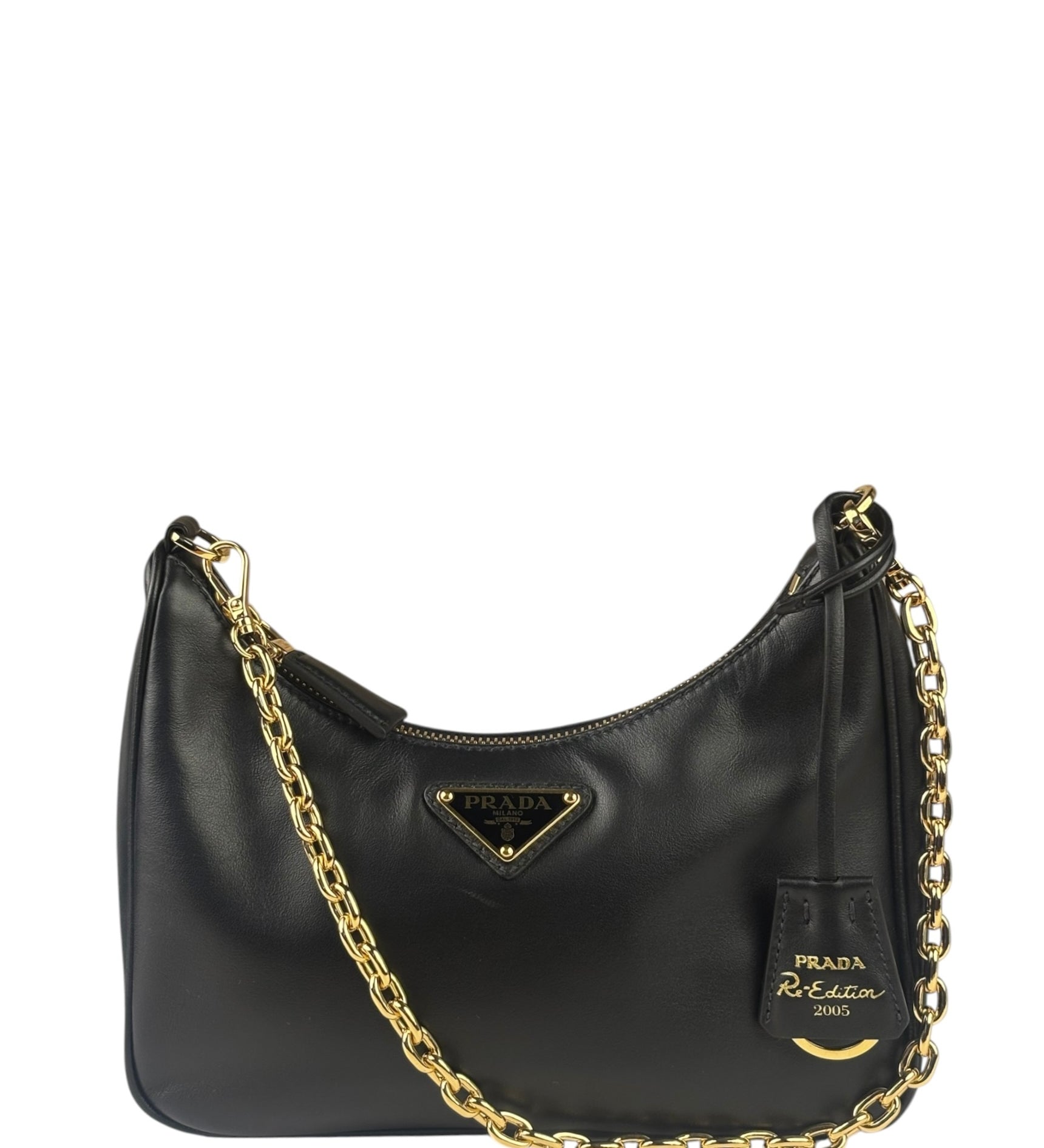 Prada Black Saffiano Leather Re-Edition Two-Way Bag