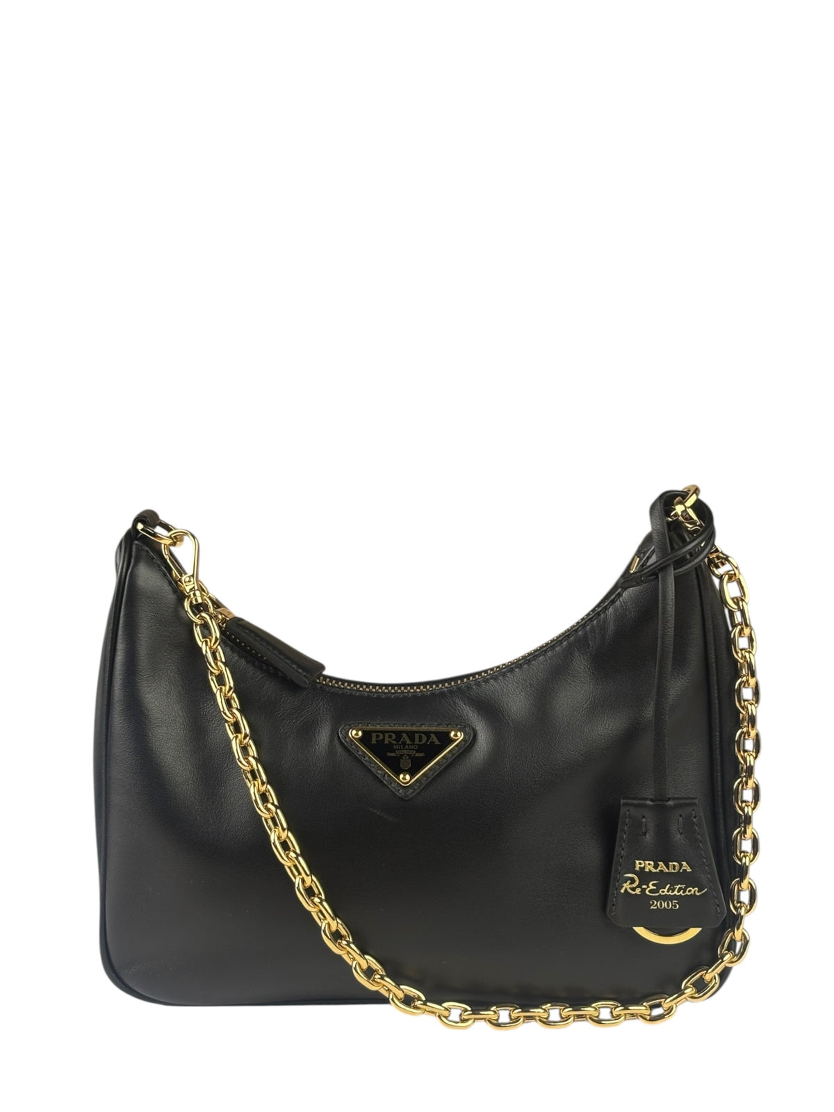 Prada Black Saffiano Leather Re-Edition Two-Way Bag