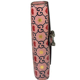 Gucci Pink Leather Dionysus GGCrystal Valentines Small Wallet On Chain