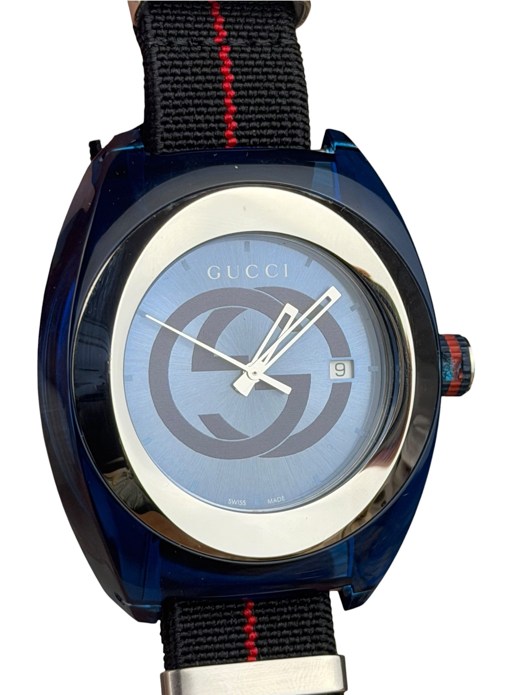 Gucci Sync Navy with Black Nylon Strap