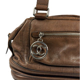 Chanel Brown Leather Essential Square Stitch Bowler Bag 2007