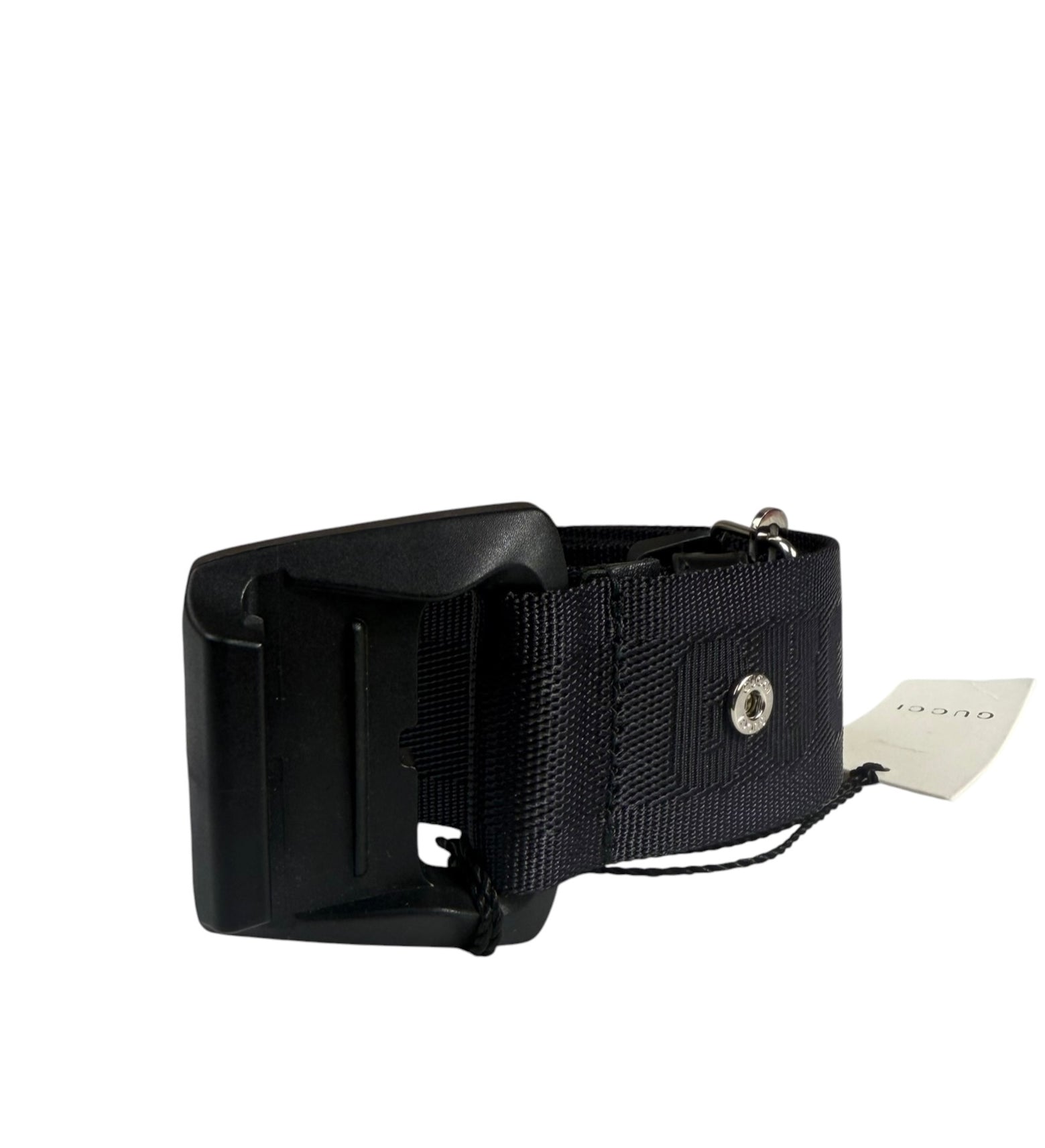 Gucci Purple/Black Leather Trim Nylon Webbing Ladder Lock Belt