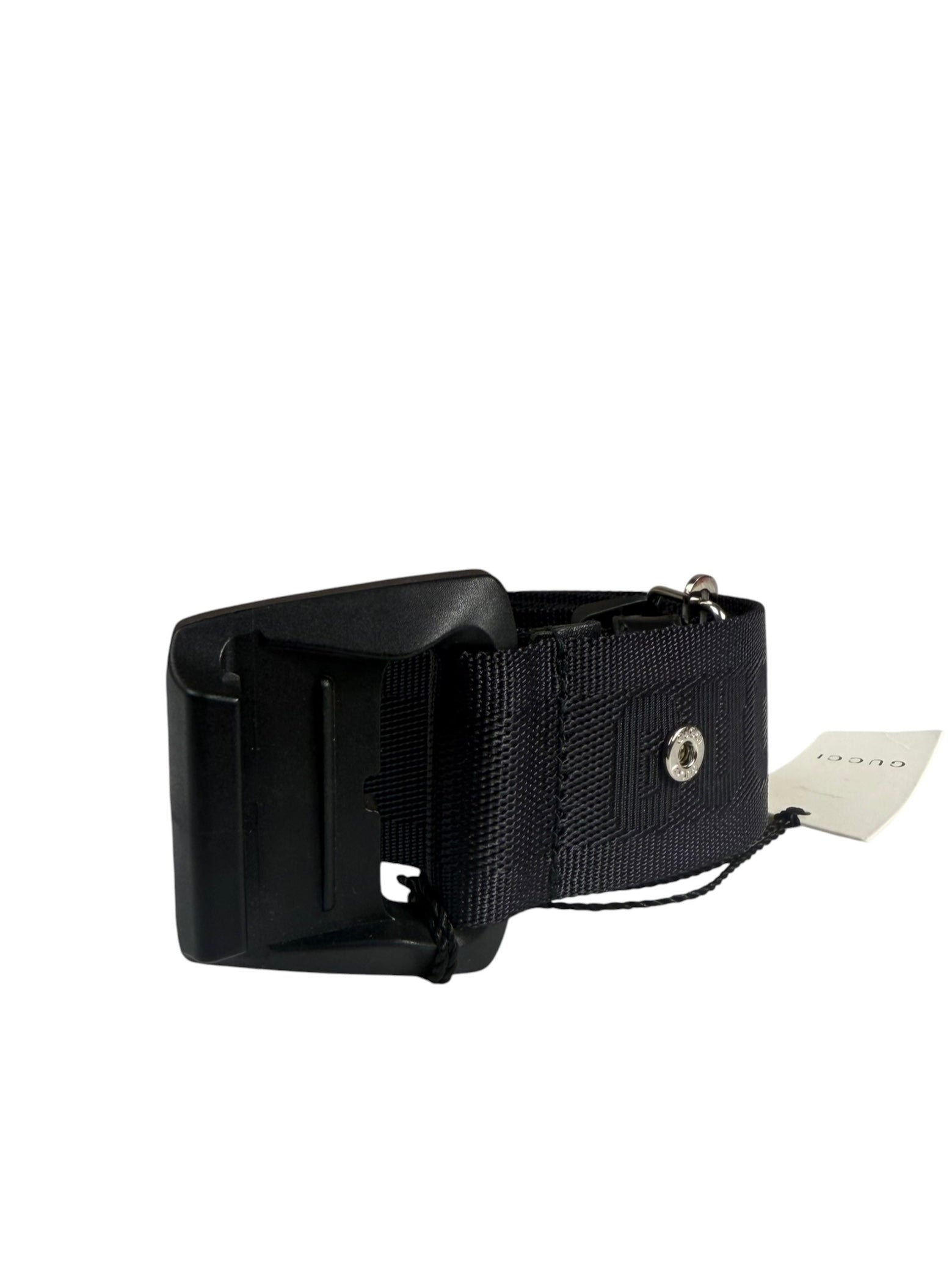 Gucci Purple/Black Leather Trim Nylon Webbing Ladder Lock Belt