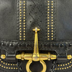 Gucci Black Leather Snaffle Bit Shoulder Bag