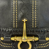 Gucci Black Leather Snaffle Bit Shoulder Bag