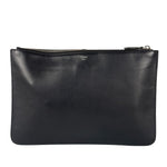 Fendi Black Leather Monsters Zip Clutch
