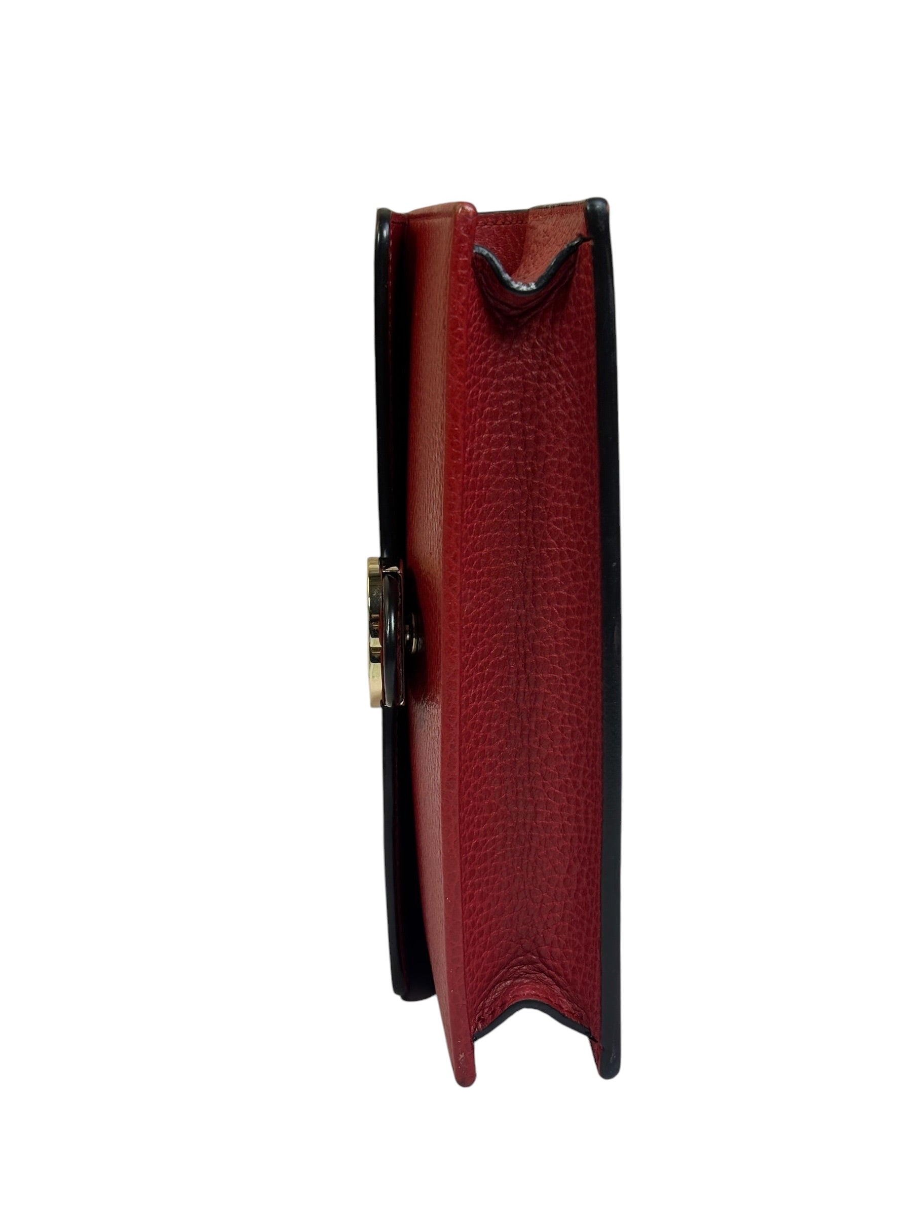 Gucci Red Leather GG Logo Wallet On Chain