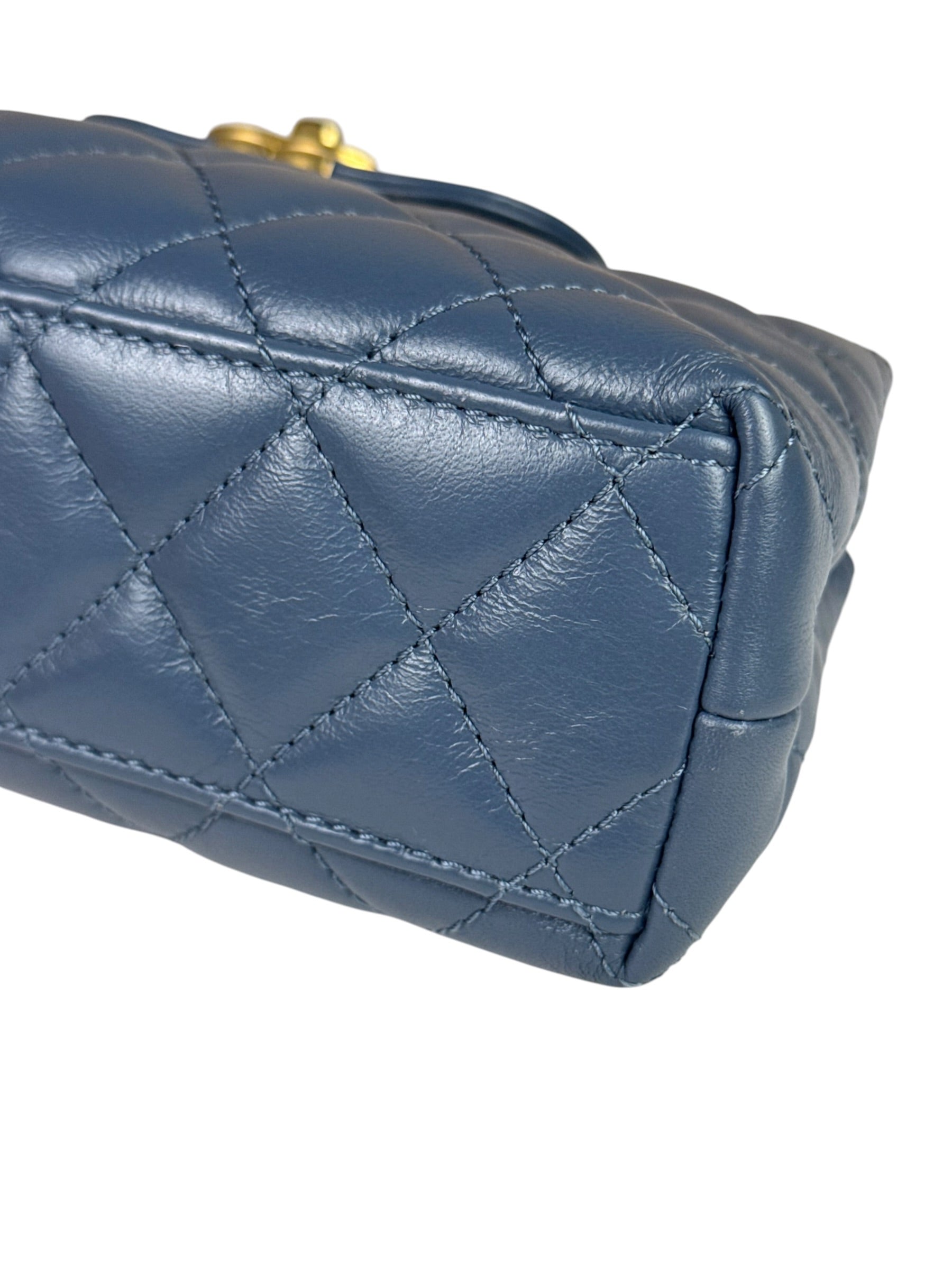 Chanel Blue Quilted Calfskin Nano Kelly Shopper Two-Way Bag 2023