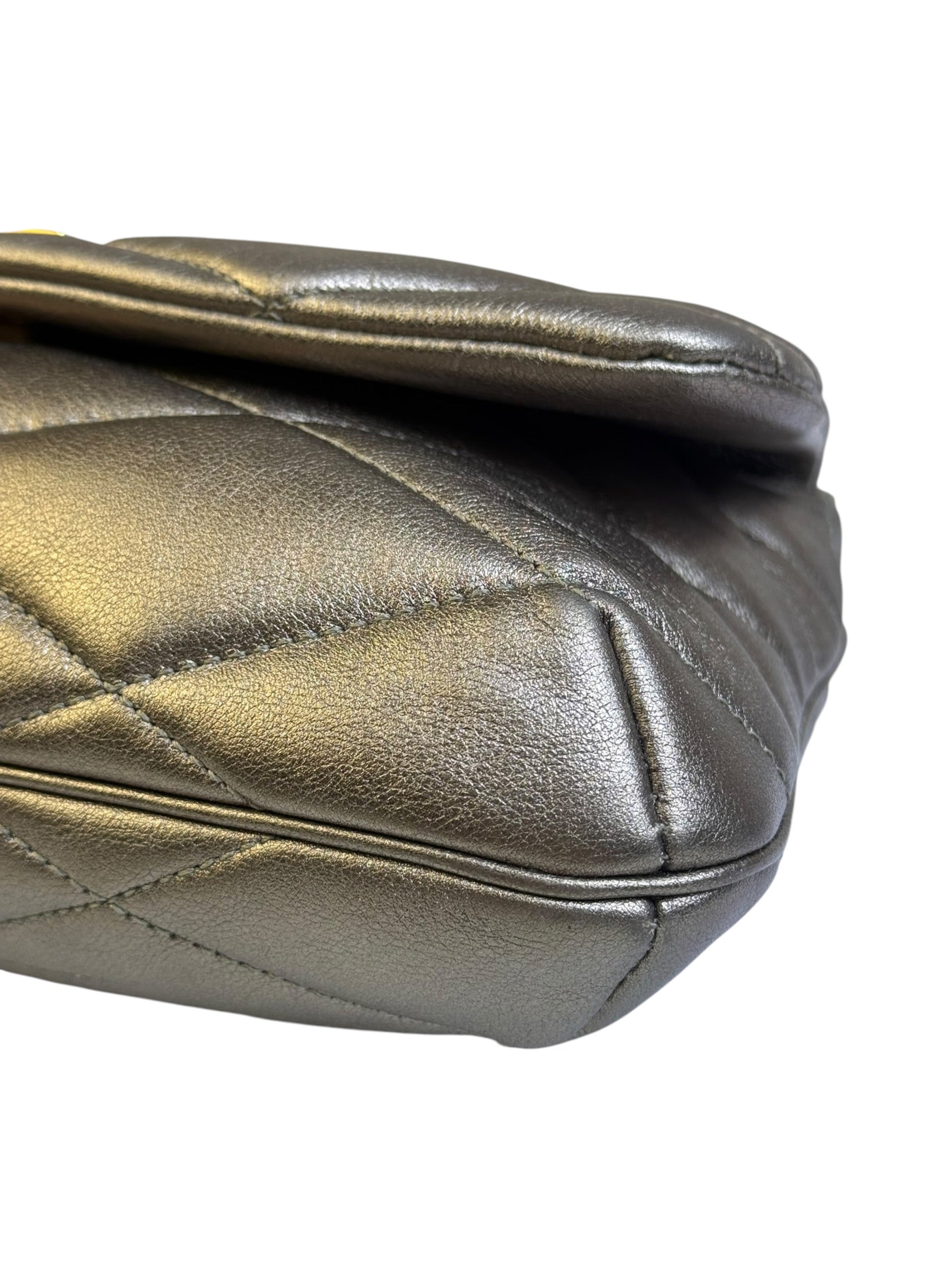 Saint Laurent Metallic Bronze Lambskin Quilted Le 57 Shoulder Bag