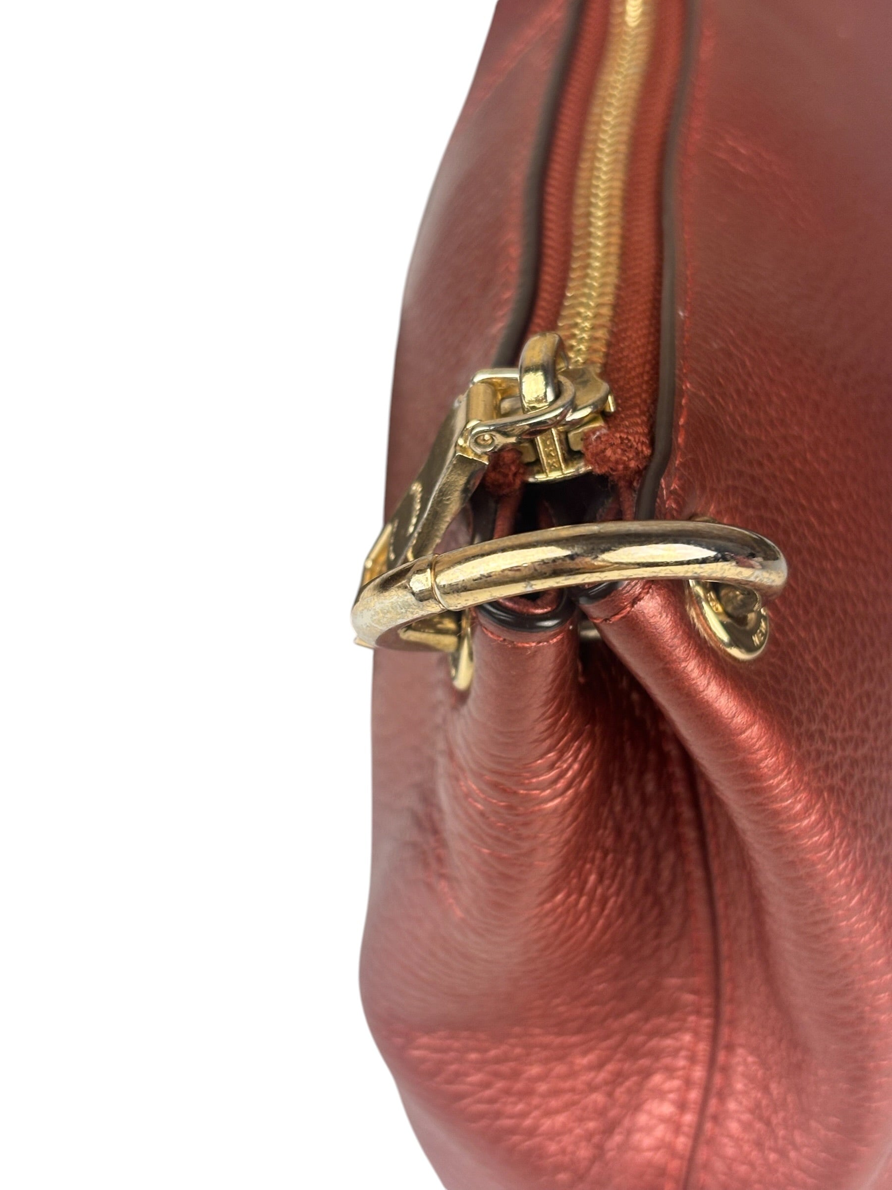 Coach Metallic Currant Leather Charley Crossbody