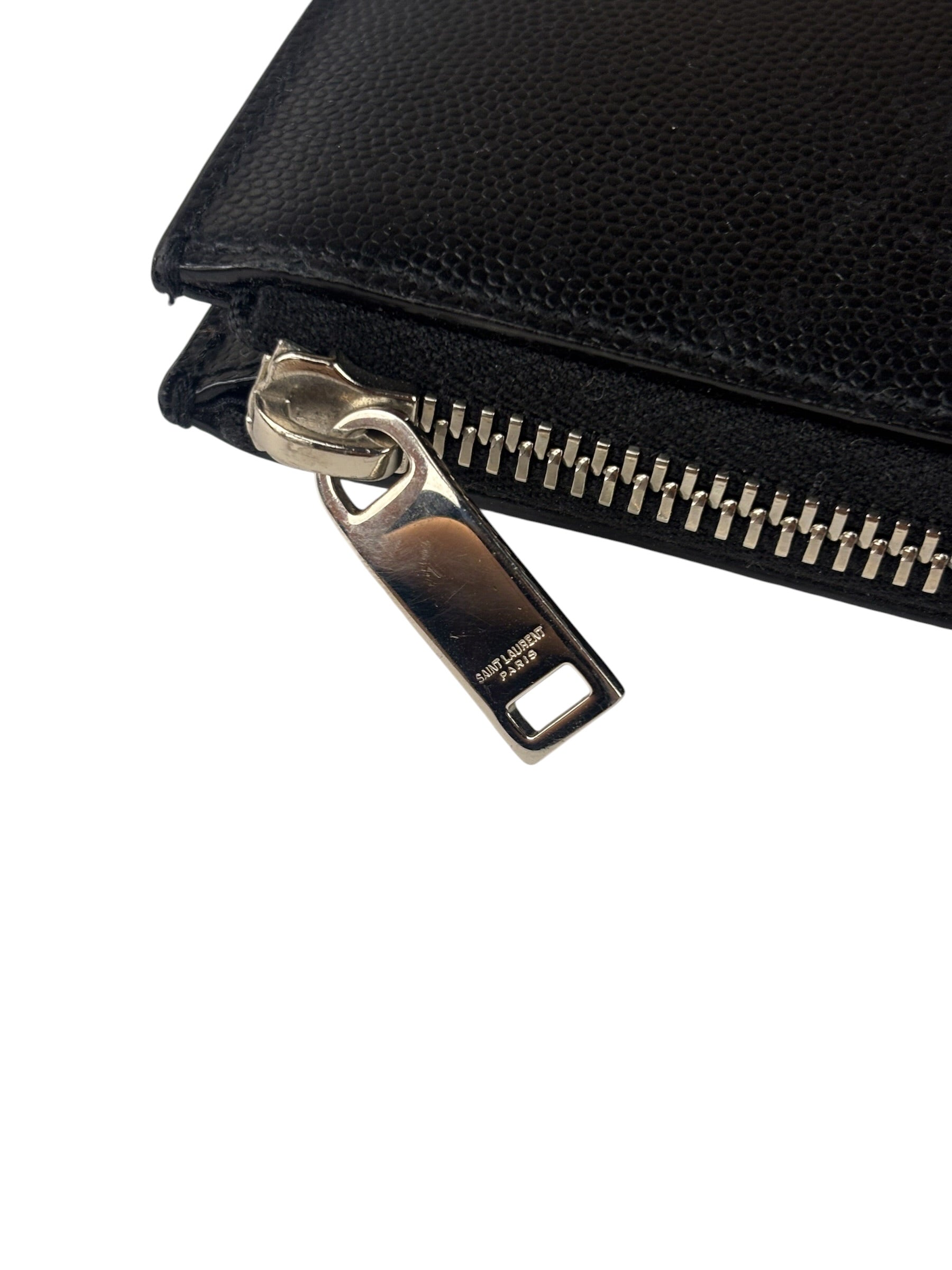 Yves Saint Laurent Black Pebbled Leather Pouch