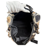 Coach Vintage Trim Leather Hand Drawn Scarf Print Satchel Two-Way Bag
