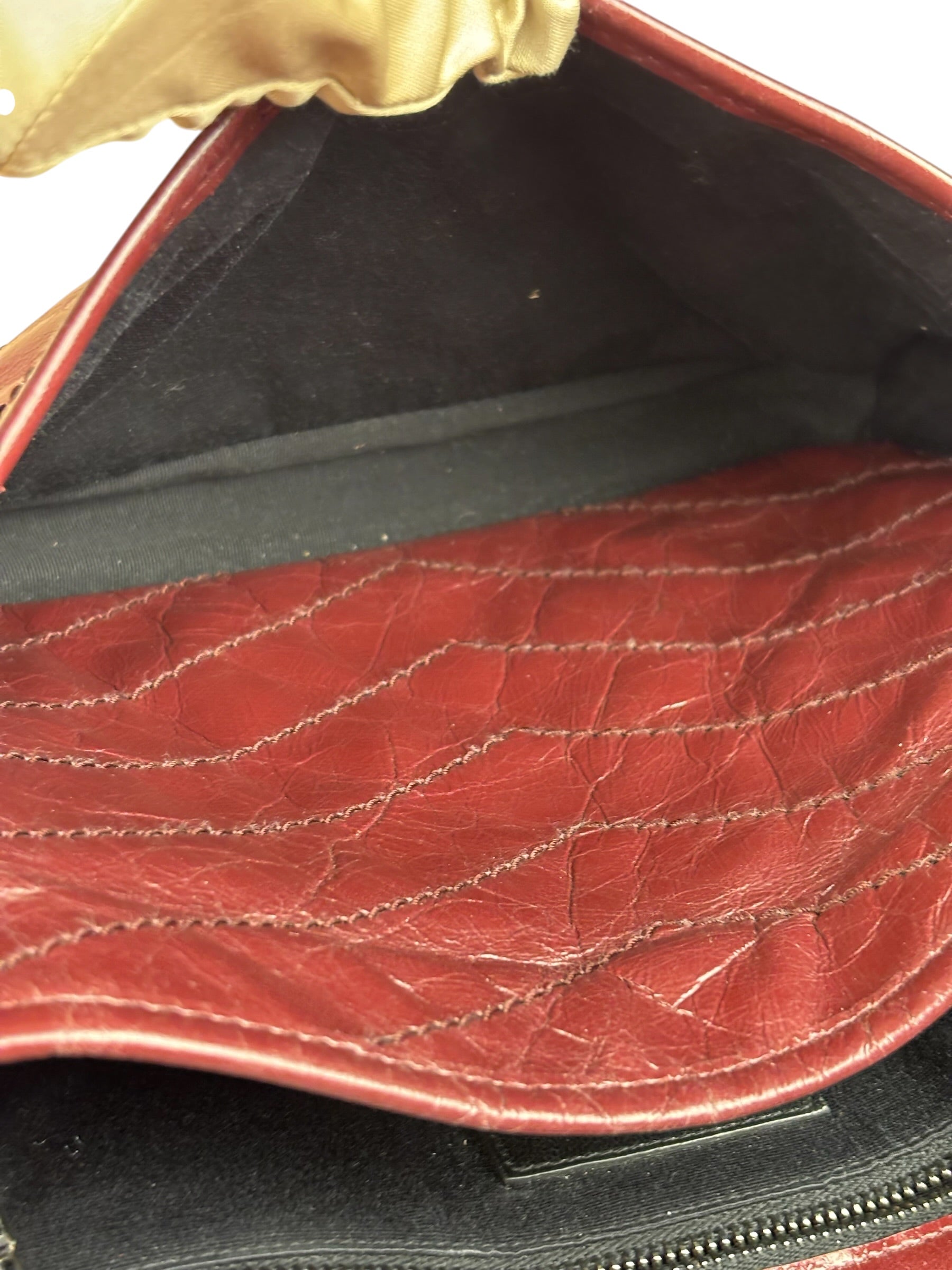 YSL Maroon Leather M Niki Shoulder Bag