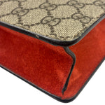 Gucci Beige/Red Leather/Suede Trim GG Supreme Dionysus Small Shoulder Bag
