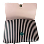 Salvatore Ferragamo Pink/Black Striped Crossbody Bag