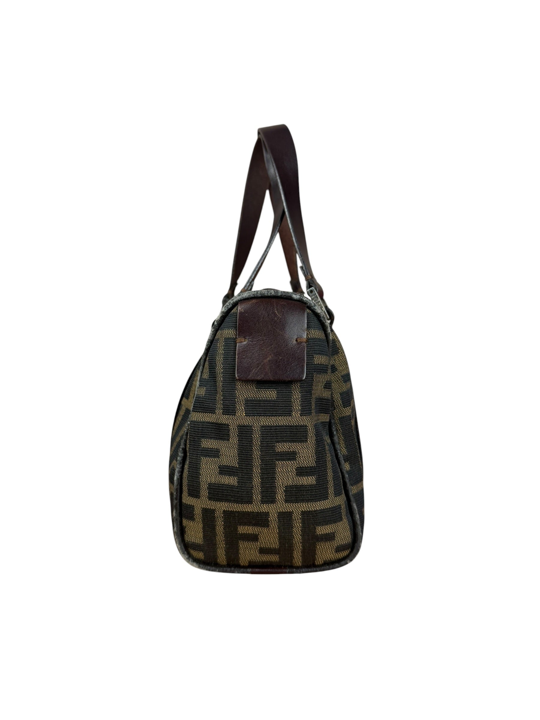 Fendi Vintage FF Zucca Print Mini Boston Handbag