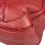 Bottega Veneta Red Leather Intrecciato Trim Hobo Bag