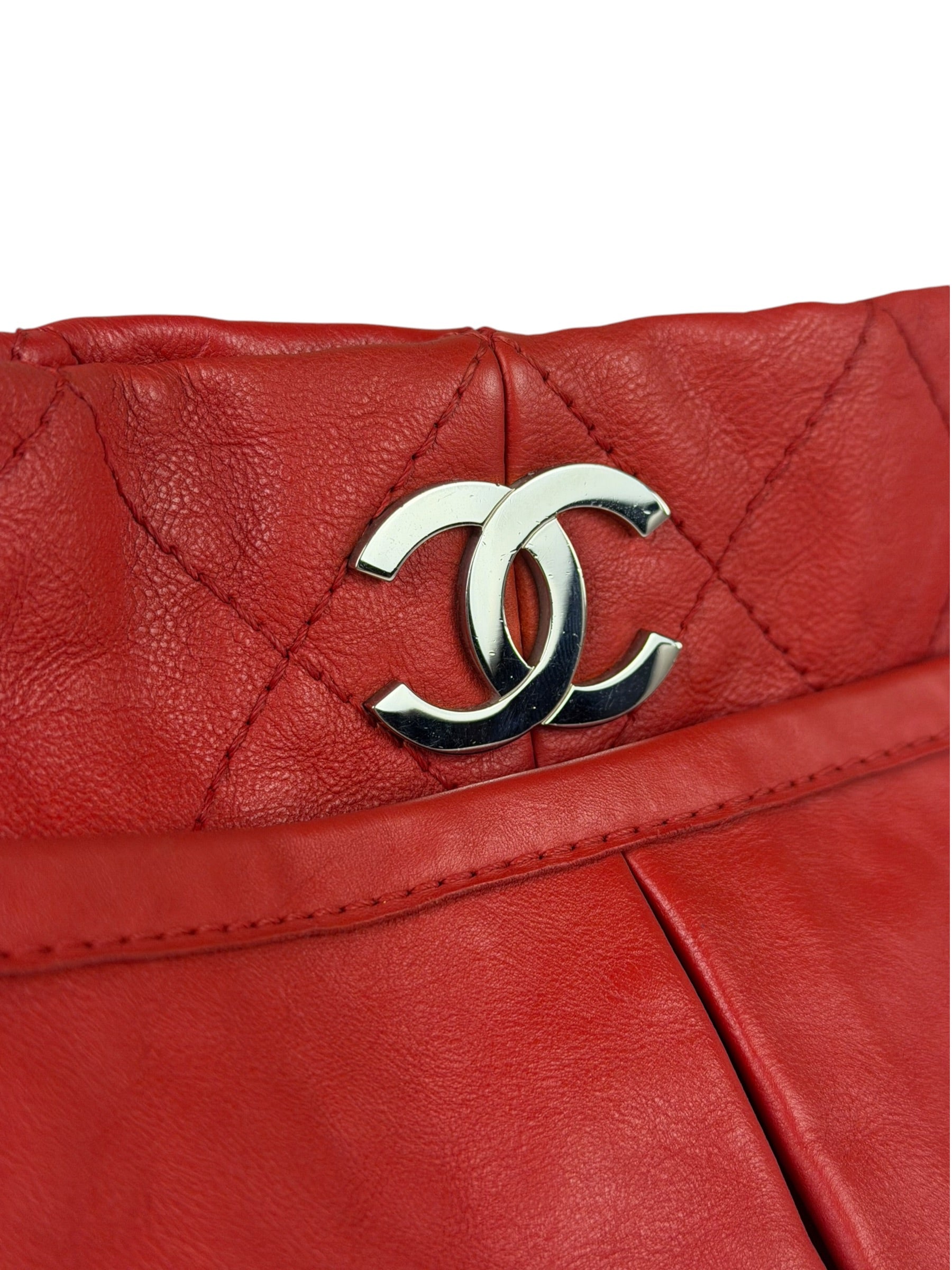 Chanel Red Quilted Leather Natural Beauty Chain Tote 2010
