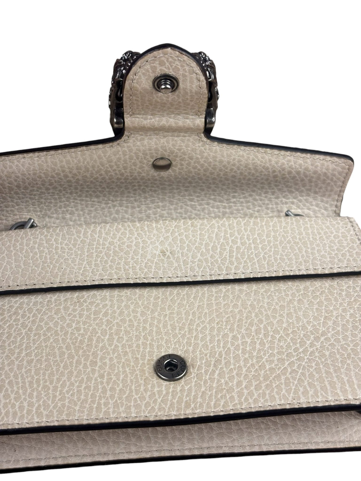 Gucci Cream Beige Leather Dionysus Super Mini Bag