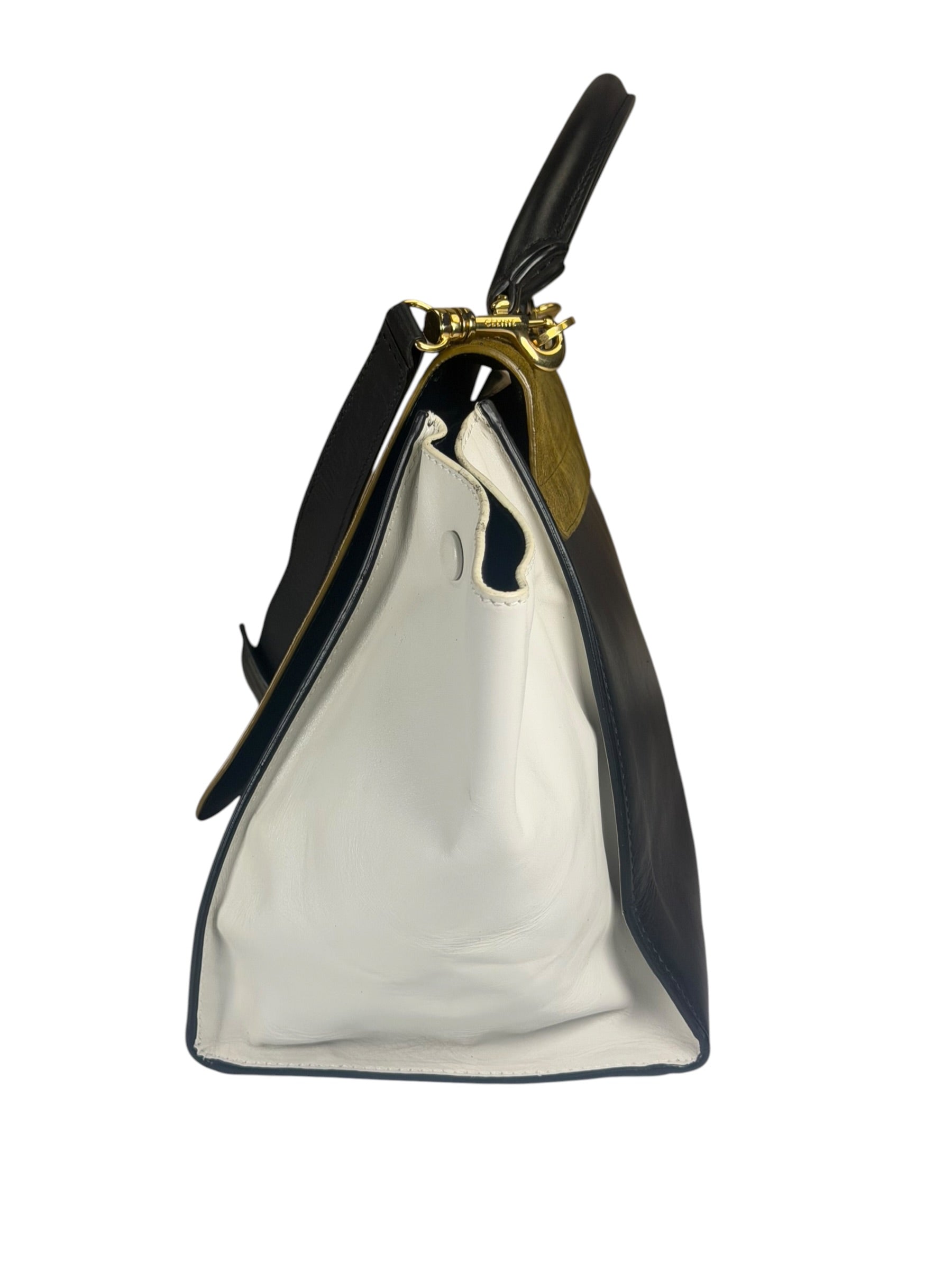 Celine Colorblock Leather/Suede Trapeze Two-Way Bag