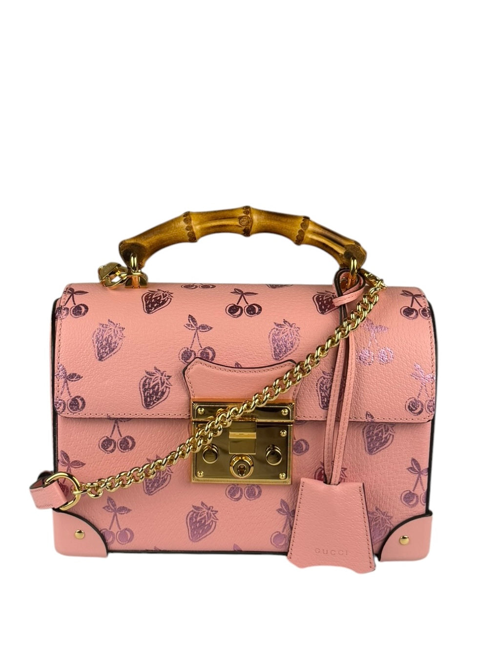 Gucci Valentines Day Padlock Bamboo Handle Handbag