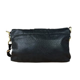 Fendi Black Pebbled Leather Mia Flap Bag