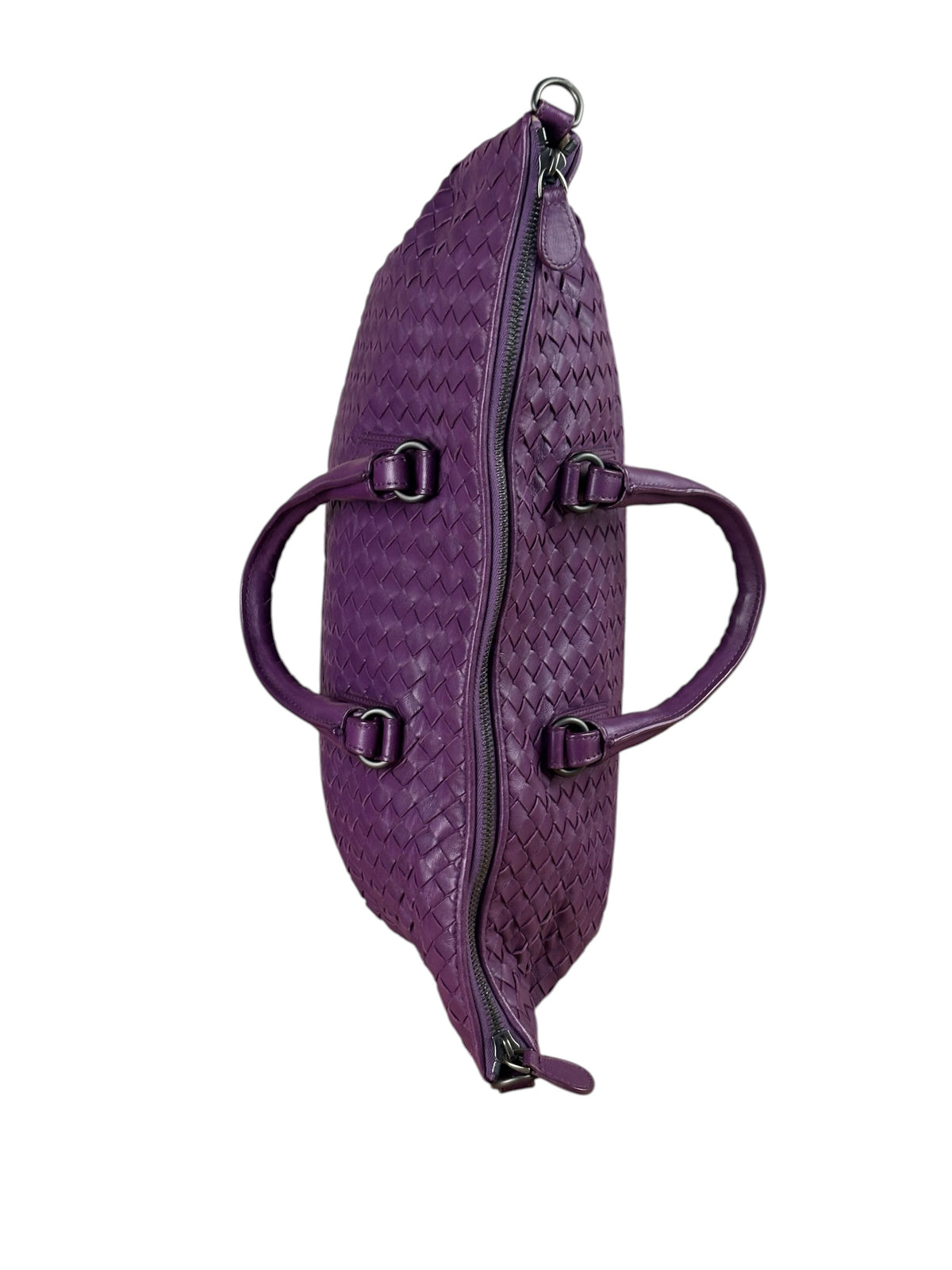 Bottega Veneta Purple Intrecciato Cabat Two-Way Tote