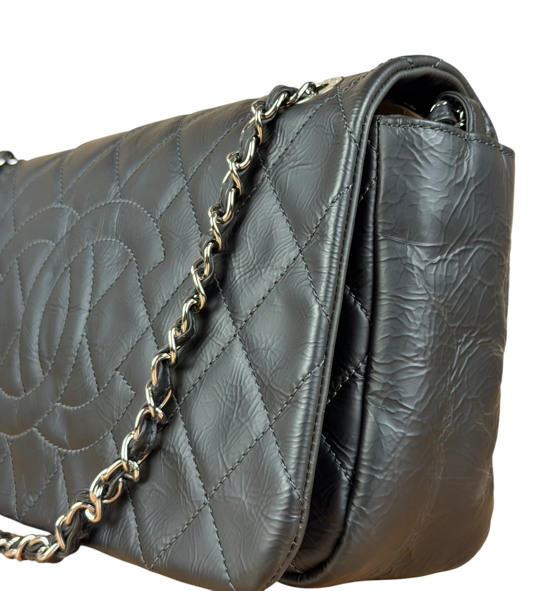 Chanel Black Leather Ultimate Stitch Single Flap Bag 2010