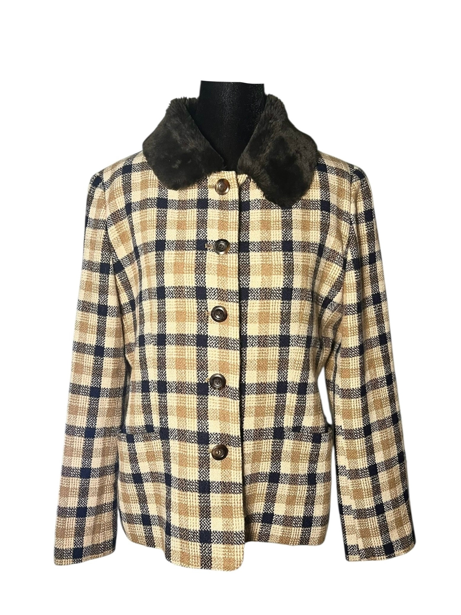 Burberry Check Button Up Jacket