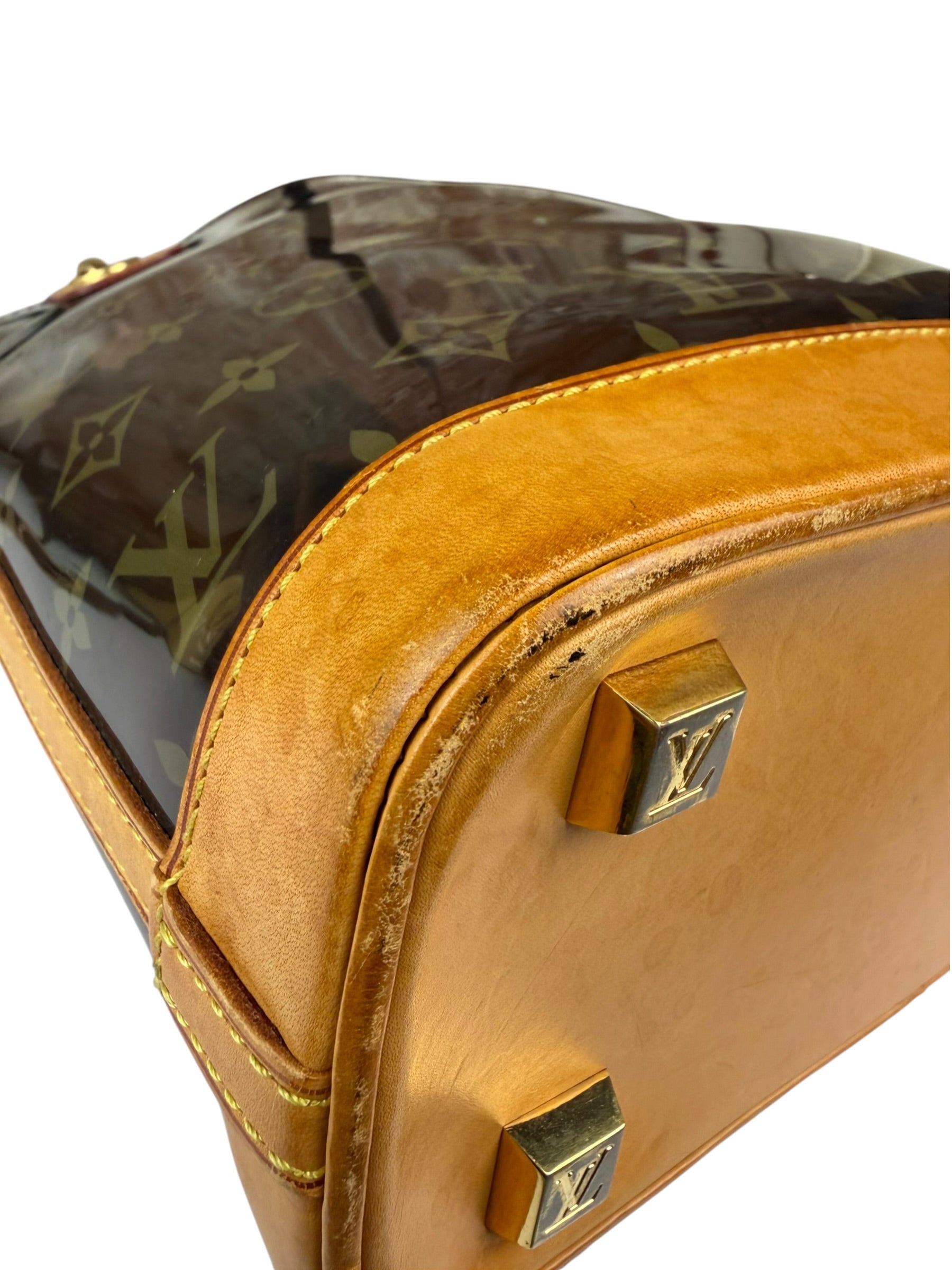 Louis Vuitton Black Vinyl/Leather Trim Cabas Ambre Tote PM