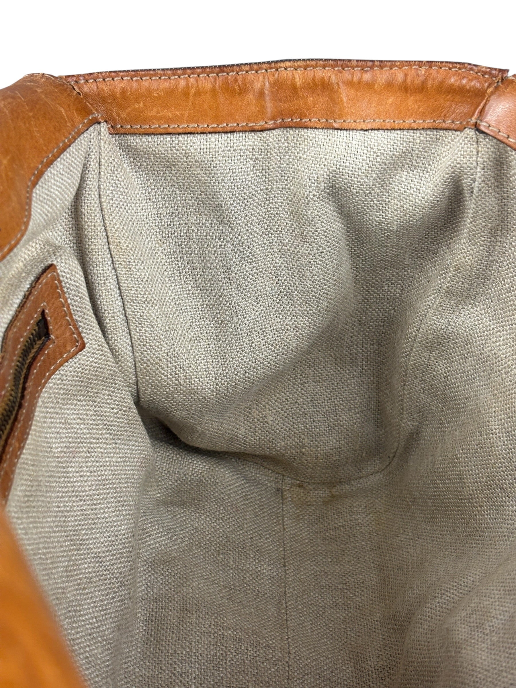 Gucci Vintage Denim Leather Trim Jackie Shoulder Bag