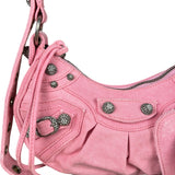 Balenciaga Pink Denim Le Cagole Shoulder Bag