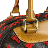 Louis Vuitton Red Tuffetage Cube Monogram Deauville