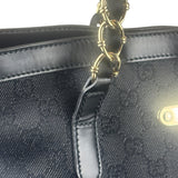 Gucci GG Black Canvas Capri Chain Tote Bag
