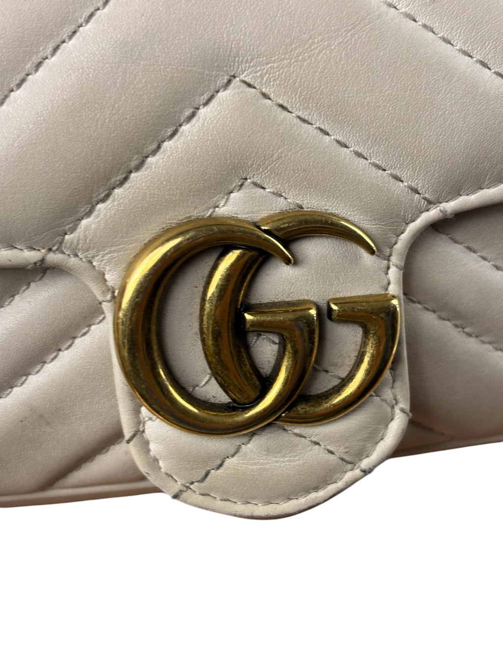 Gucci Marmont Mini Ivory Calfskin Leather Bag