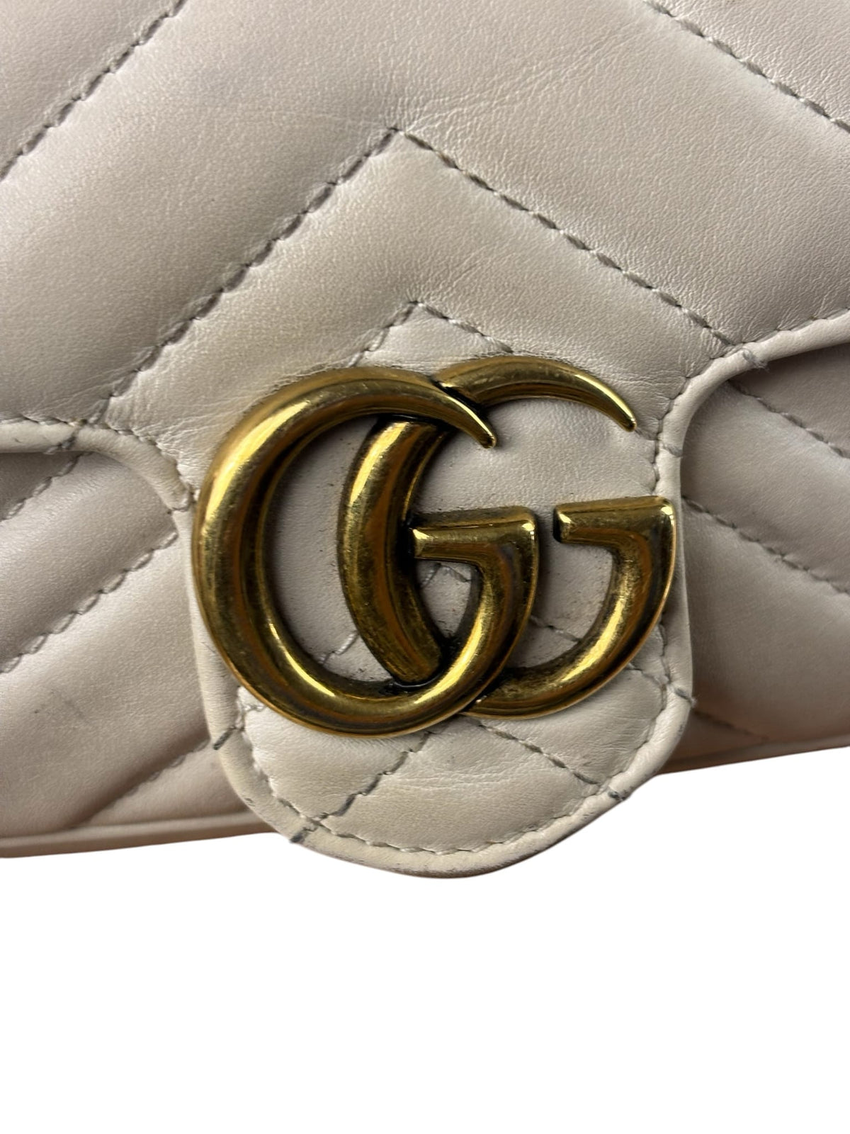 Gucci Marmont Mini Ivory Calfskin Leather Bag