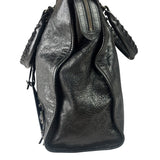 Balenciaga Black Lambskin Moto Work Two-Way Bag