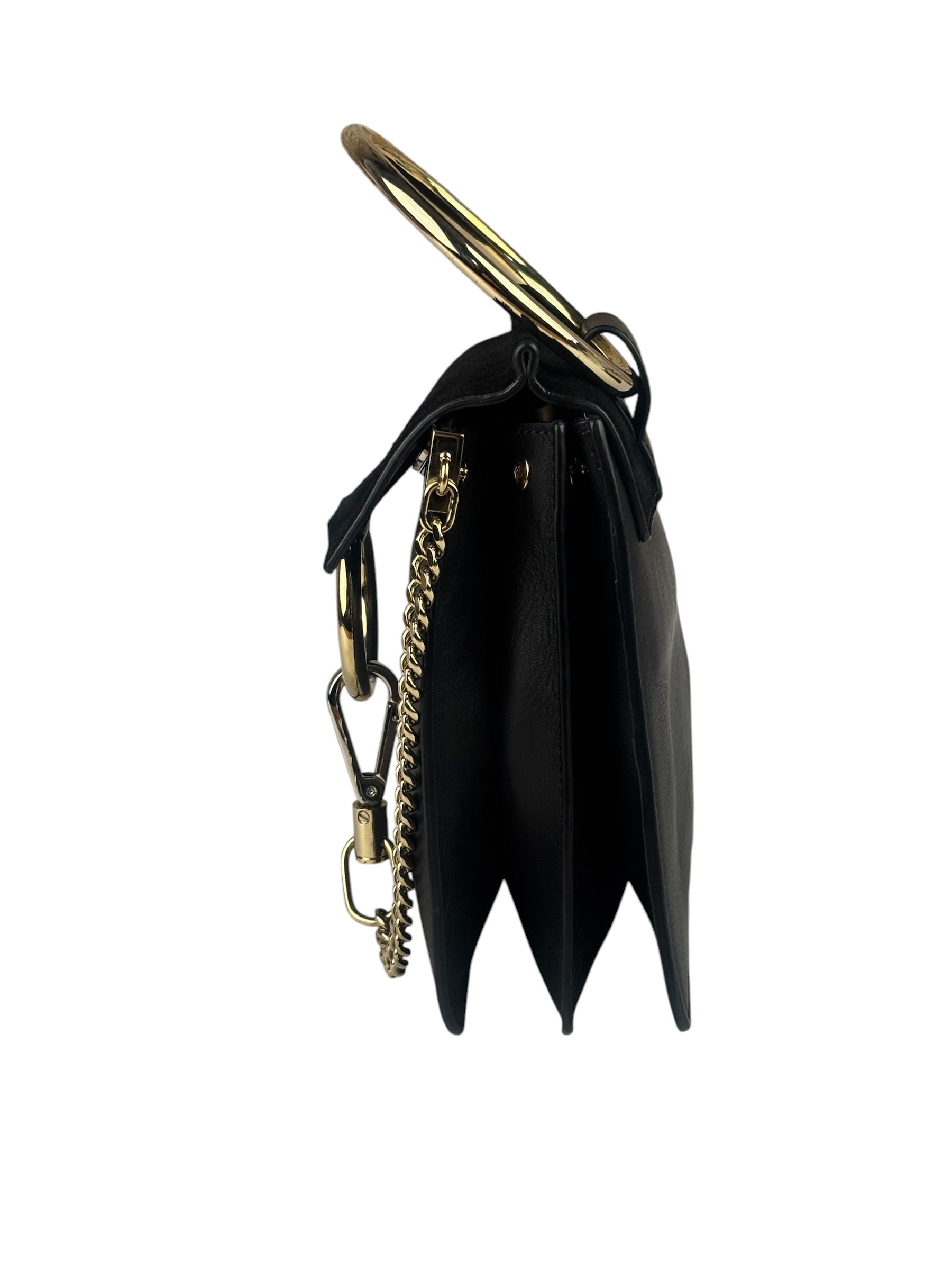 Chloe Black Suede/Leather Faye Bracelet Crossbody Bag