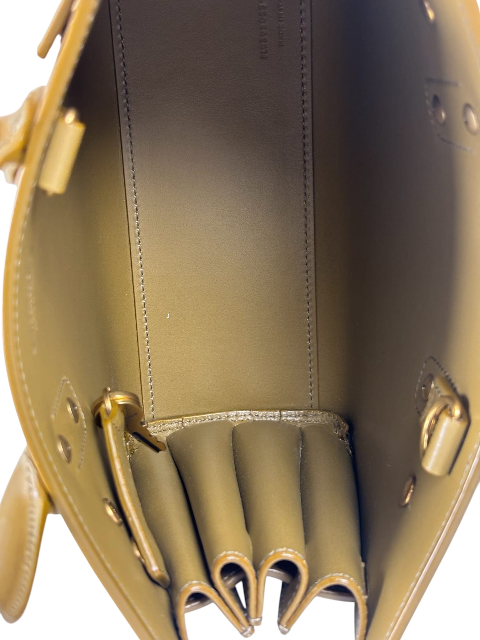 YSL Green Ink Leather King Palm Nano Two-Way Tote